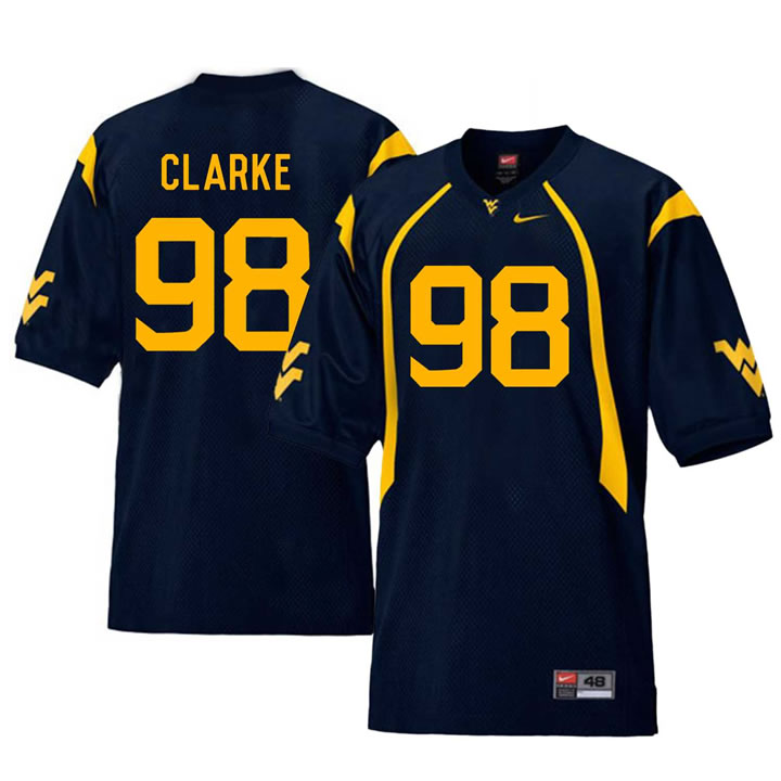 West Virginia Mountaineers 98 Will Clarke Navy College Football Jersey Dzhi,We sell and wholesale West Virginia Mountaineers 98 Will Clarke Navy College Football Jersey Dzhi on line form chian!